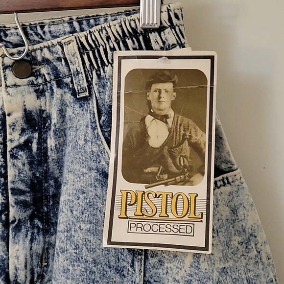 Vtg STUFFED SHIRT 1980s High Waist Acid Stone Wash Denim Cullottes - Picture 3 of 9